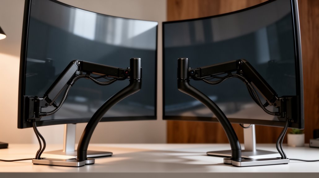 curved monitor arm considerations