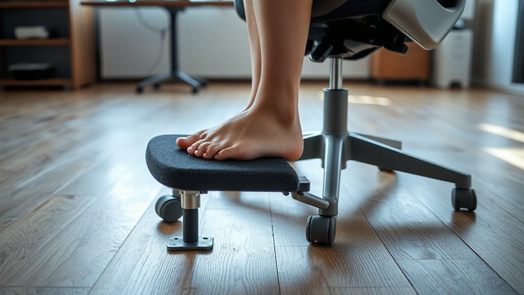 ergonomic footrest promotes comfort
