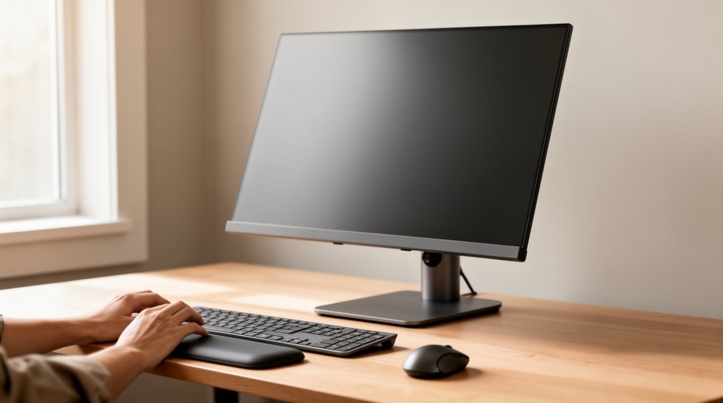ergonomic monitor and keyboard placement