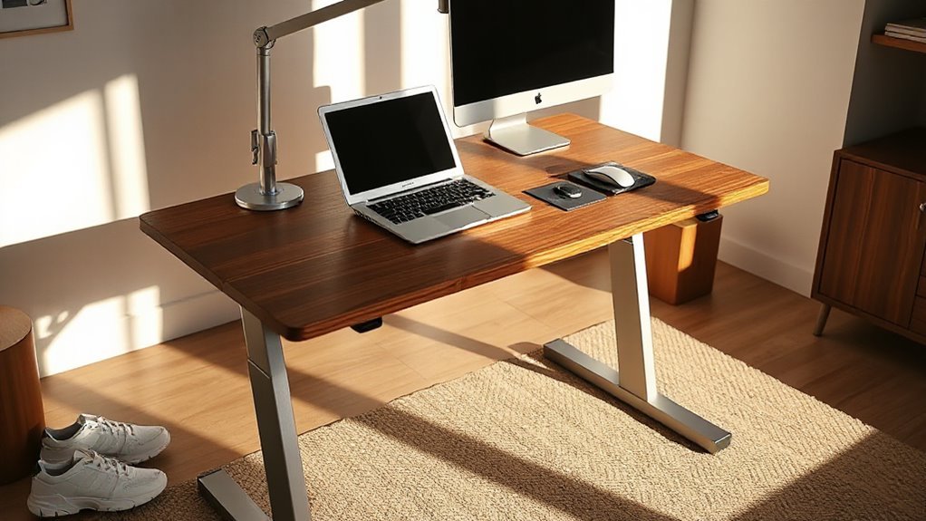 ergonomic standing desk setup