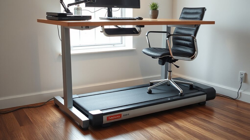 ergonomic under desk treadmill integration