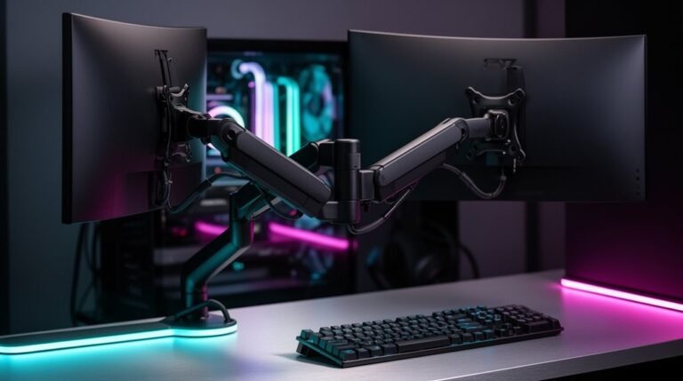 gaming setup monitor arm