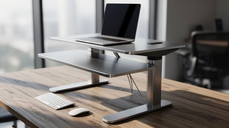 laptop at standing desk