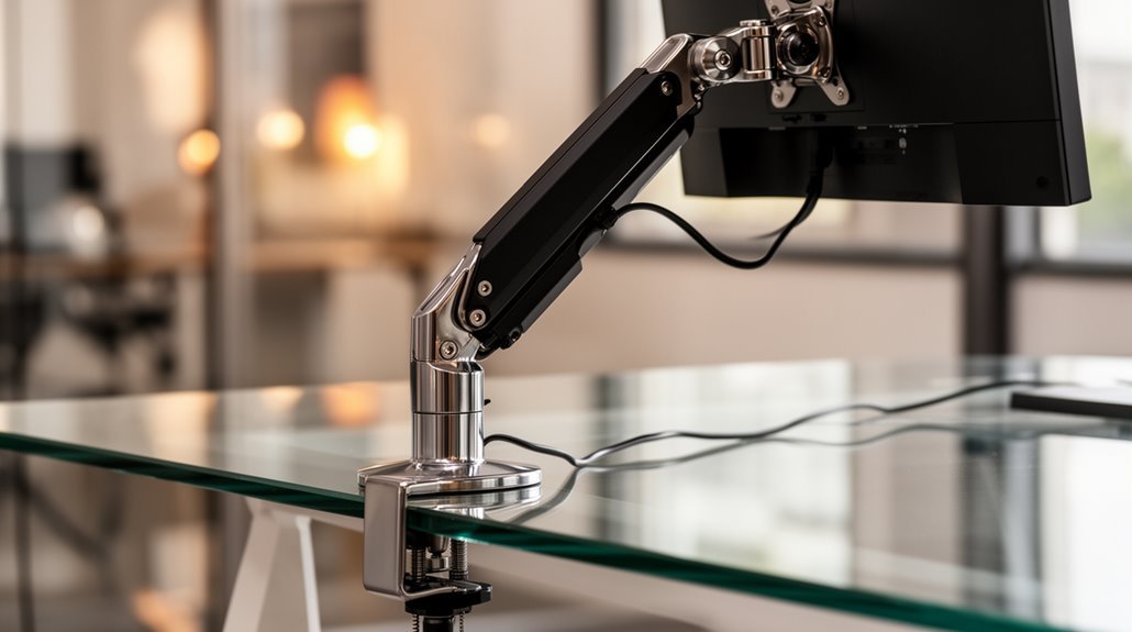 monitor arm glass desk