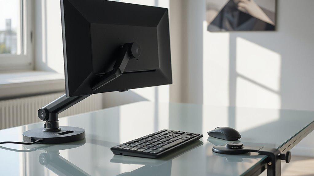 mounting solutions for glass desks