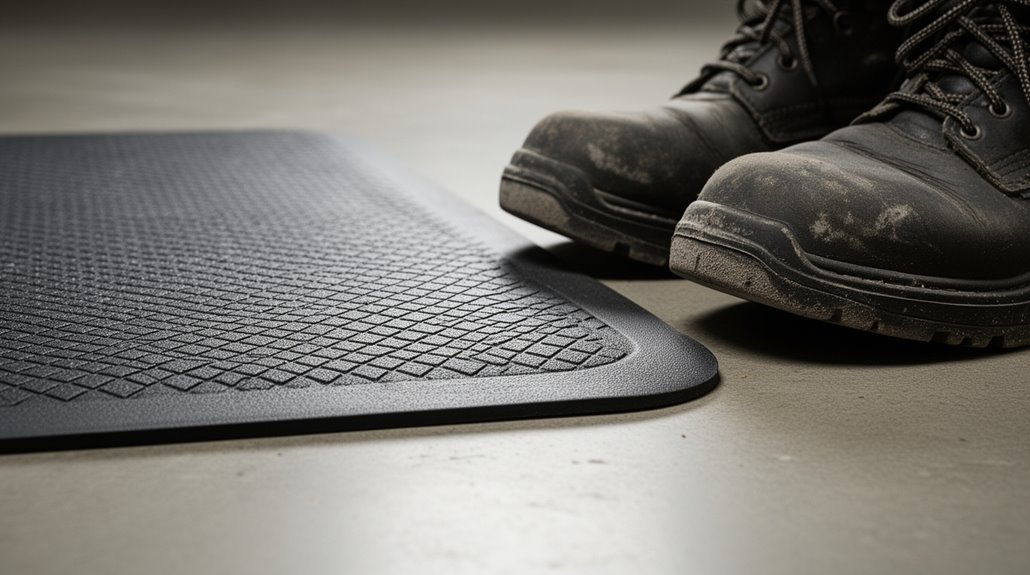 shoes on anti fatigue mat