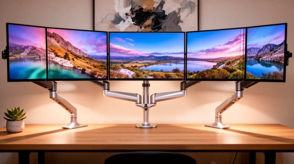 triple display monitor arms